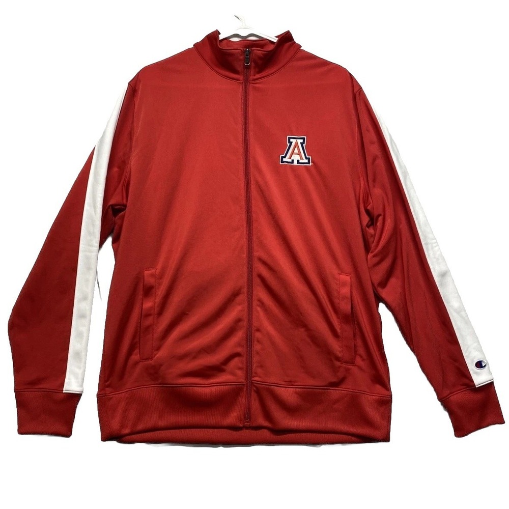 Arizona Wildcats Jacket Mens Large Red Champion Basketball Team NCAA Full Zip